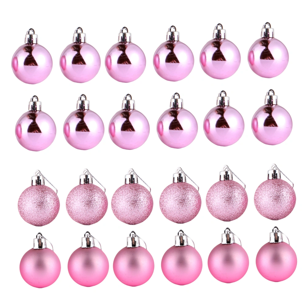 24pcs Chic Christmas Hanging Ball Ornament Pendant Balls Decorative Balls Party Supplies Favors for Festival Banquet 4cm