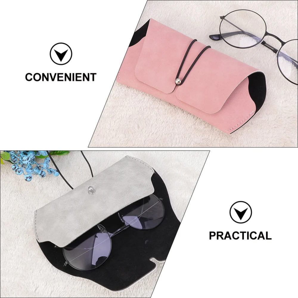 2pcs Decorative Eyeglass Case Leather Eyeglass Container Portable Sunglasses Cases