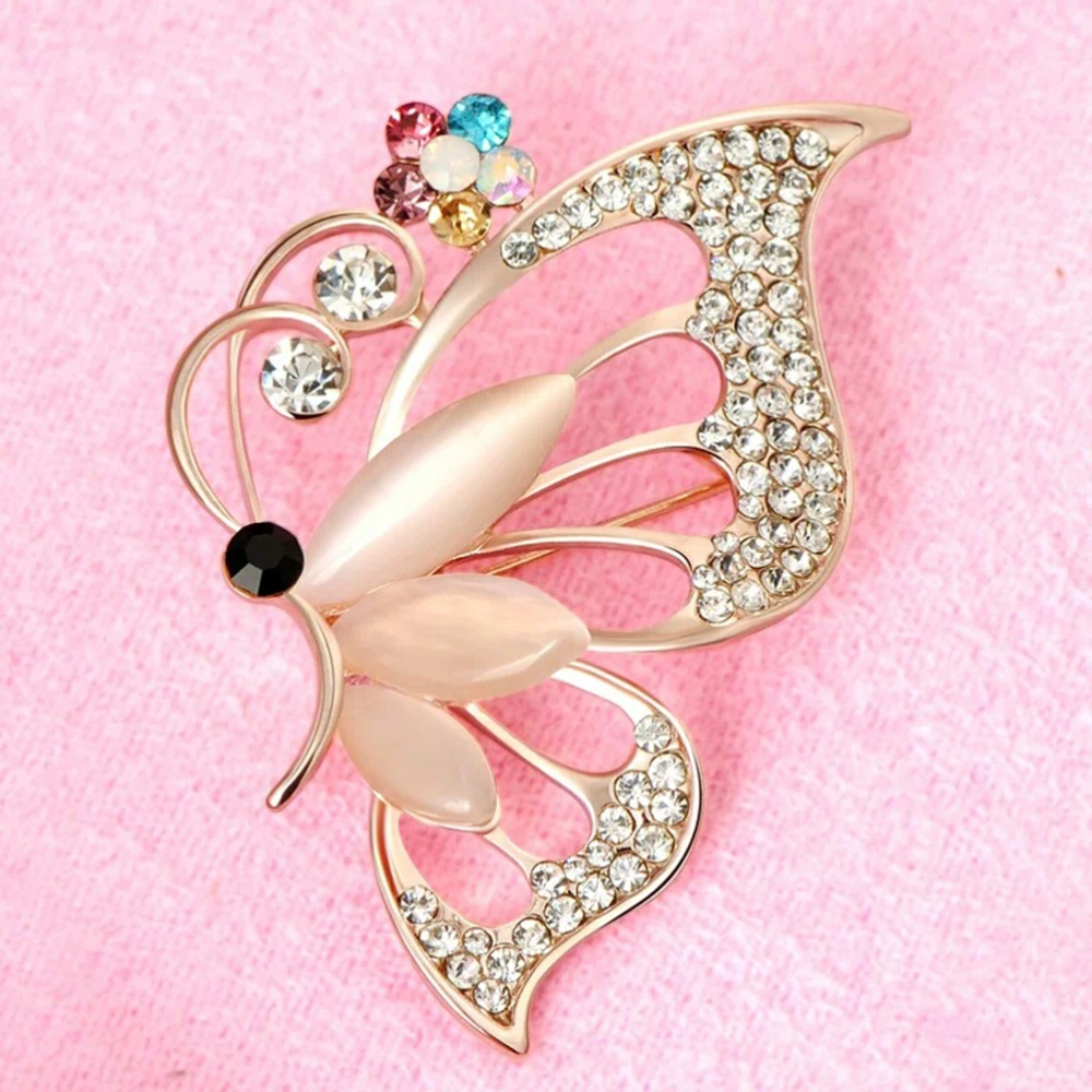 High-end Crystal Rhinestones Assorted Cymophane Brooch Hairpins Fashionable Costume Jewelry Clothes for Women Girls (Multicolor)