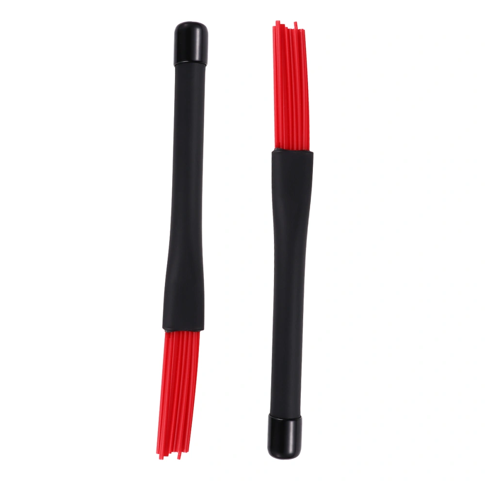 1 Pair Retractable Nylon Drum Brush Jazz and Drum Kit Drum Brushes Drum Accessories for Jazz (Red)