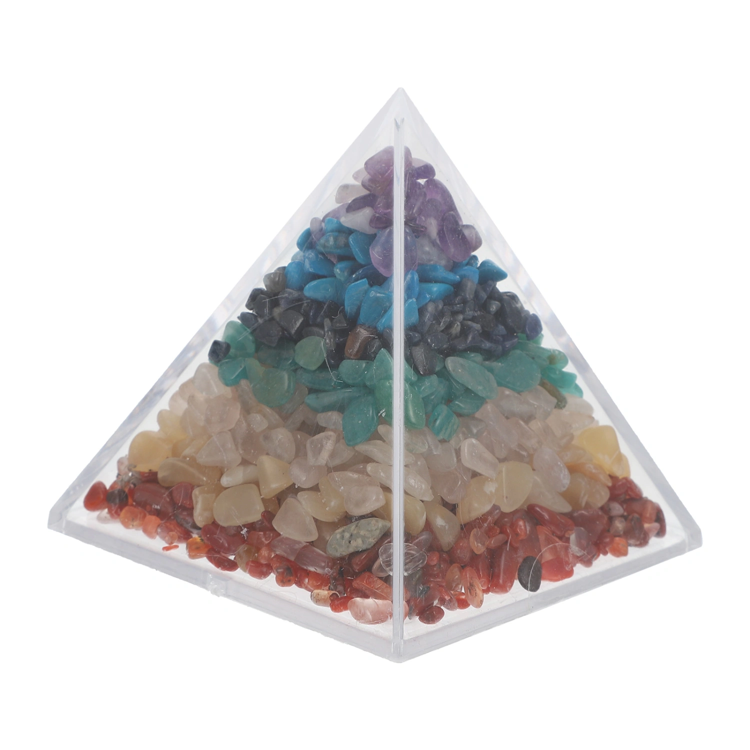 1Pc Stone Specimen Decor Pyramid Shape Desktop Adornment Natural Ores Specimens