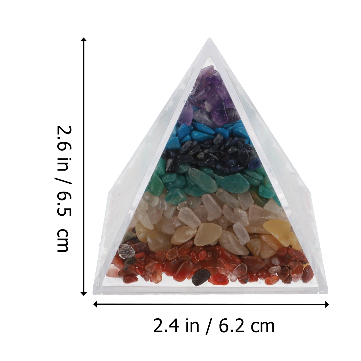 1Pc Stone Specimen Decor Pyramid Shape Desktop Adornment Natural Ores Specimens