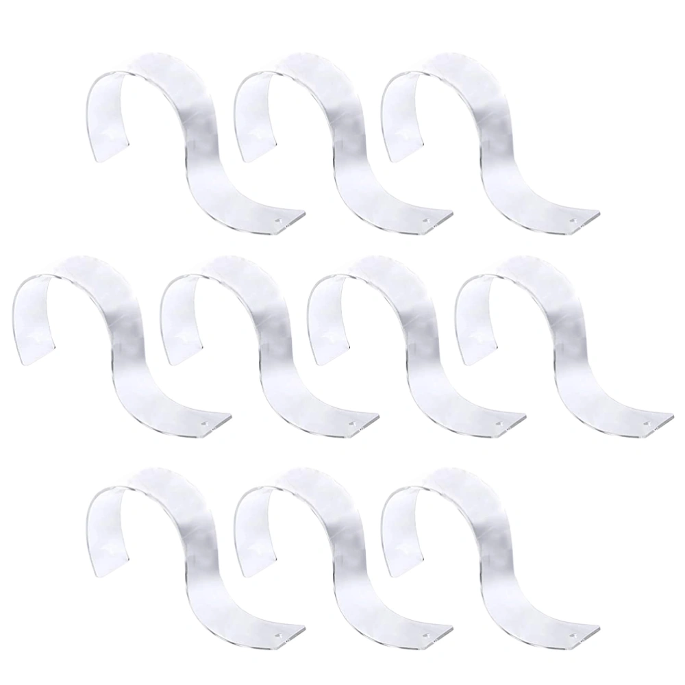 10pcs Belt Display Stands S-shaped Acrylic Display Racks Belt Storage Stands