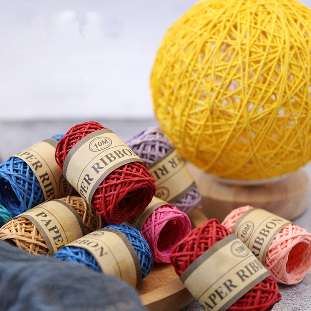 Colored Hemp Rope 1 Box 24 Rolls Household Paper Rope Creative DIY Braided Rope Tag Rope Gift Decor