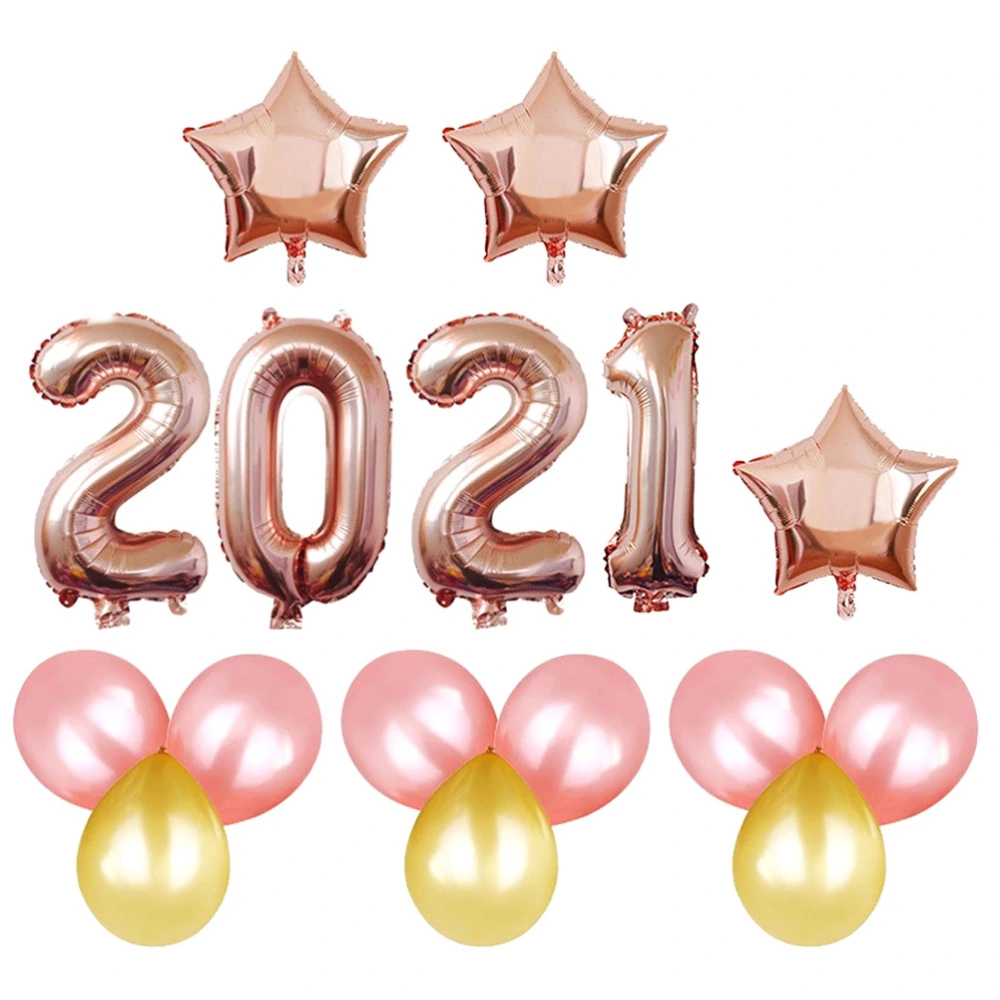 1 Set 2021 New Year Party Balloons Set Decorative Festival Party Balloons