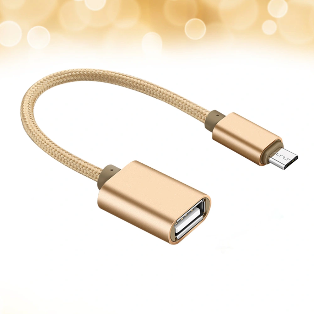 OTG to Micro Interface Data Line Extension Cable Data Cable Android Mobile Phone Universal Adapter Cable(Gold)