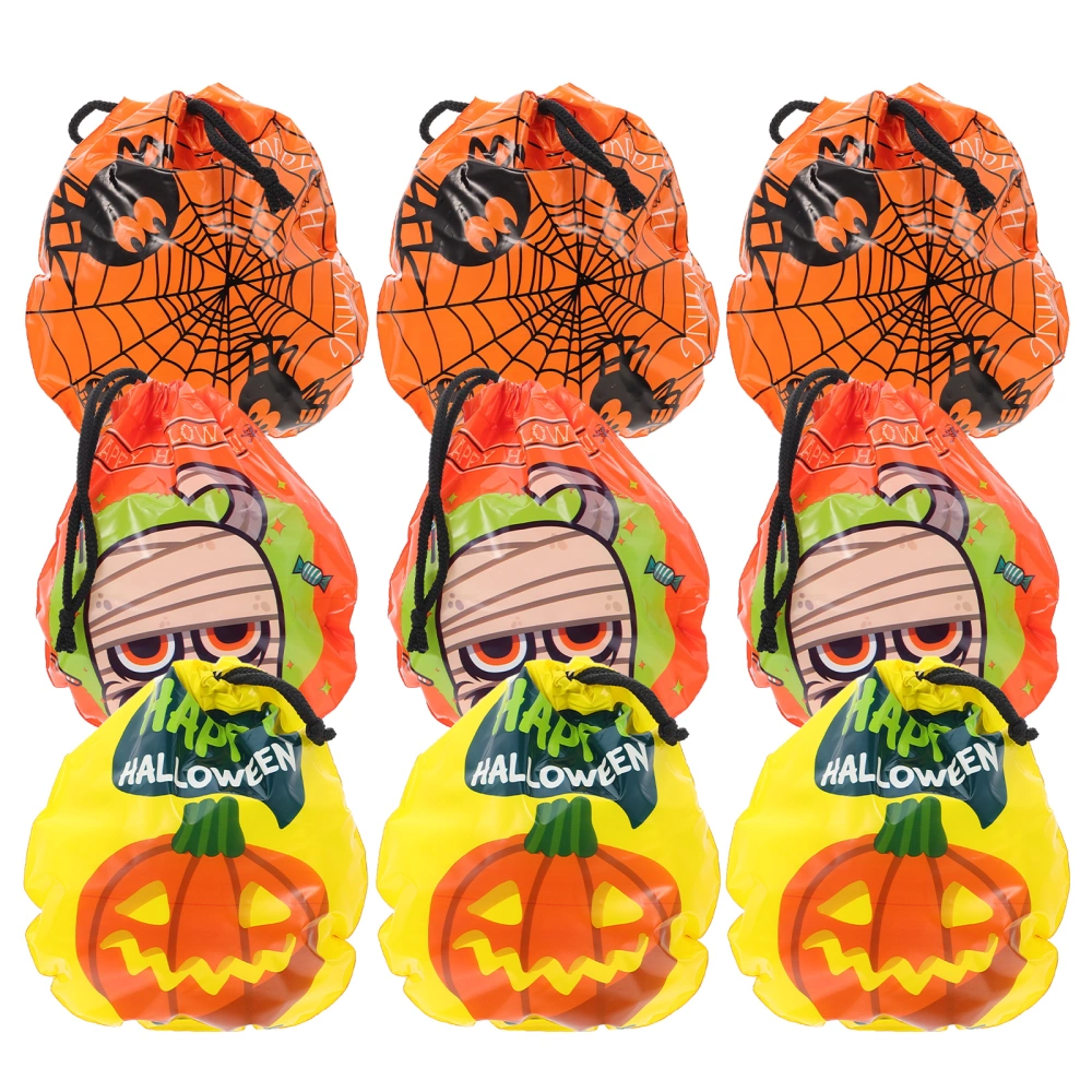 50Pcs Halloween Candy Packing Bags Decorative Candy Biscuit Drawstring Bag Party Treat Bags