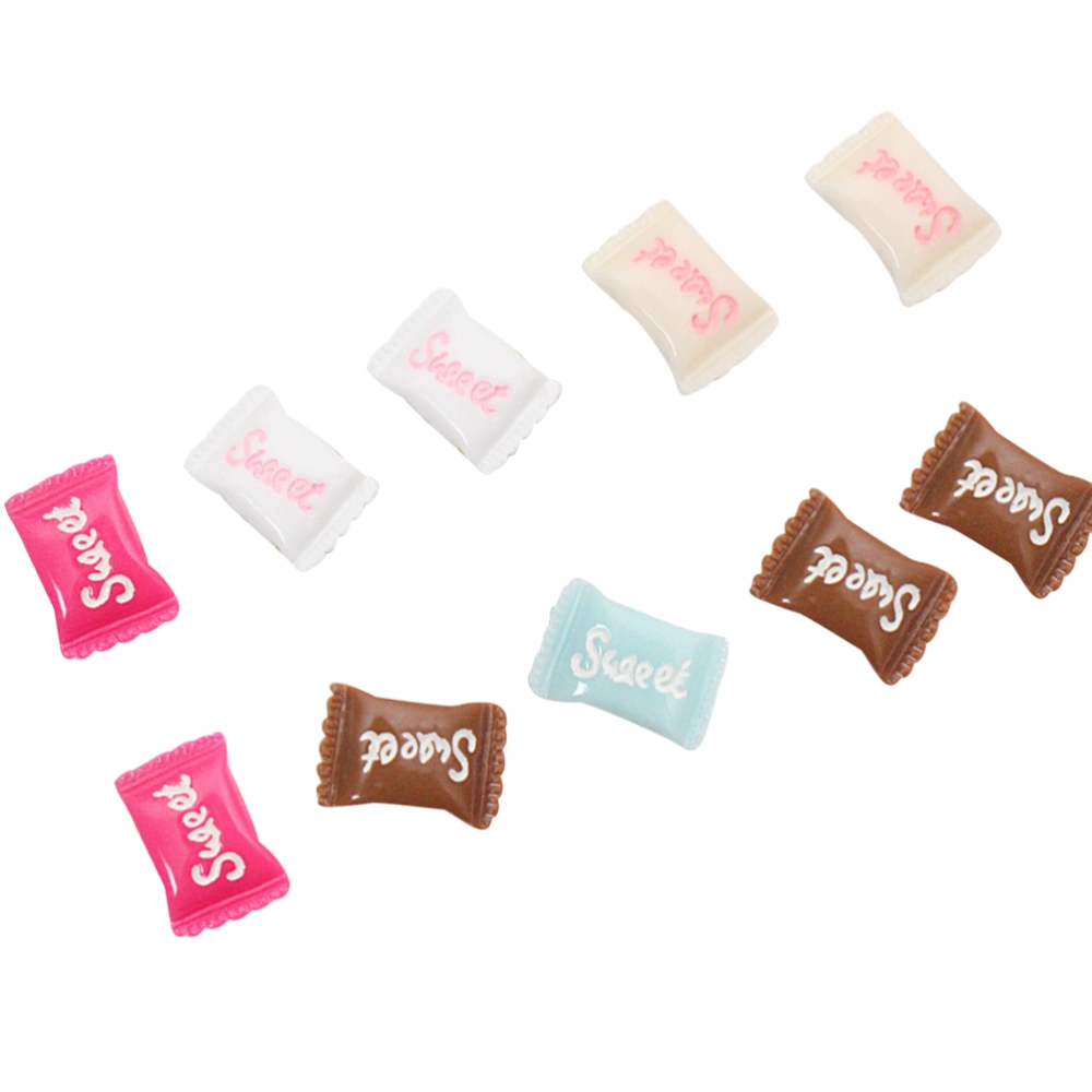 10PCS Candy Shape Fridge Sticker Colorful Candy Painted Resin Magnet Refrigerator Home Decorative Stick (Random Color)