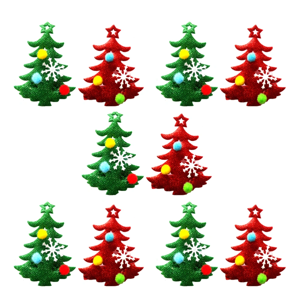 10Pcs Christmas Tree Shape Pet Hair Clips Dog Cat Barrette Pet Hair Dog Headdress Lovely Headwear Mixed Color