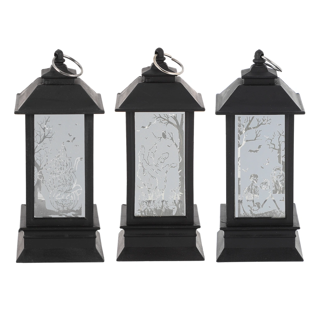 3 Pcs Plastic Halloween Lantern Household Lights Decor Halloween Hanging Lamp