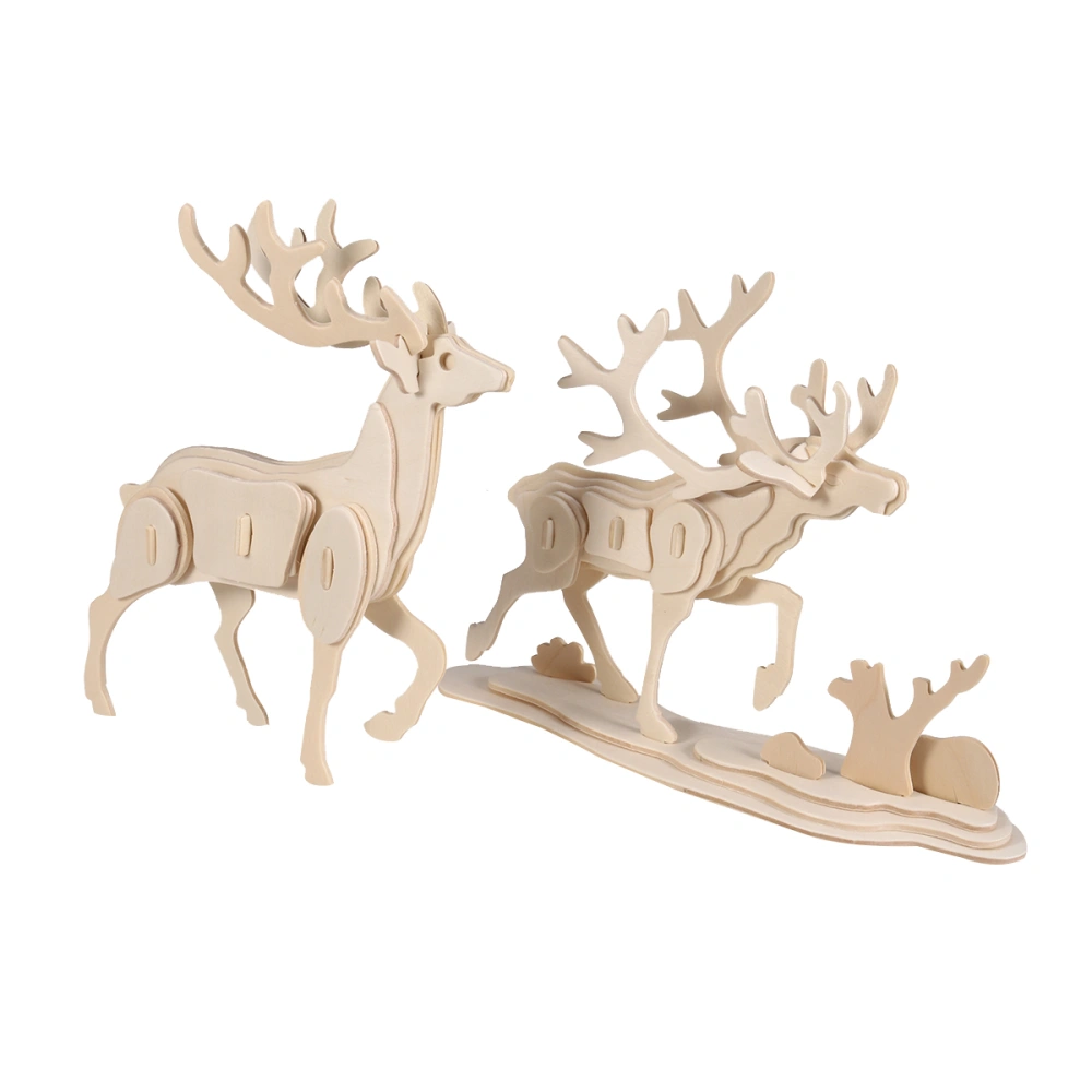 2Pcs Deer Shaped and reindeer Shaped Design Educational Toy Decorative Puzzle Toy for Decoration Use