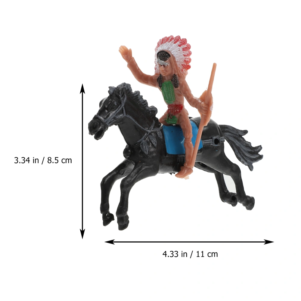 4Pcs Indian Riding Model Indian Model Toy Simulation Adornment (Mixed Style)