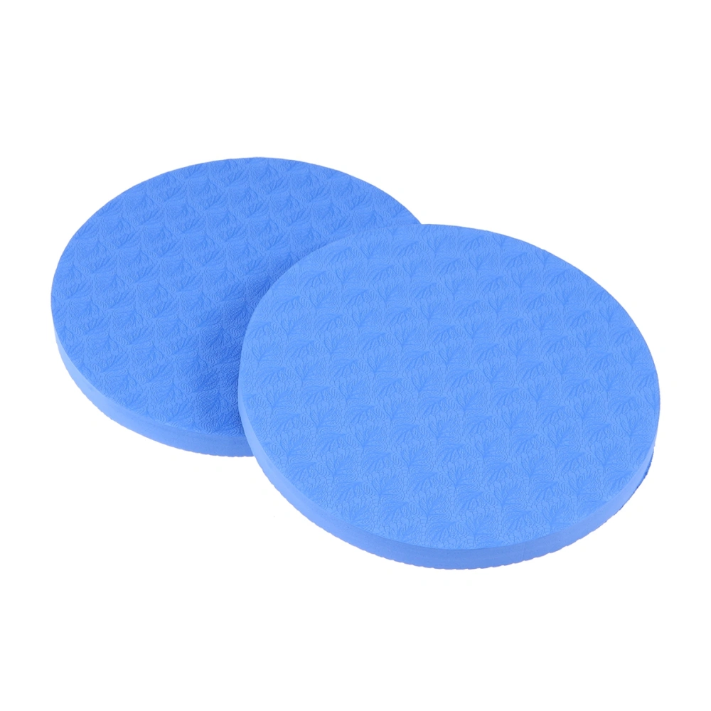 2pcs Yoga Workout Knee Pad Cushion Thick Round Eco TPE Yoga Pad Comfort Yoga Pilates Workout Support Pad for Hands Wrists Knees Elbows Shoulders (Blue)