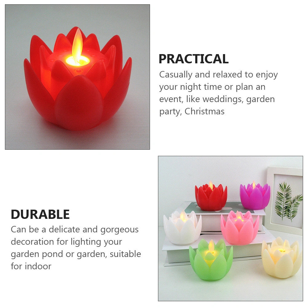 Floating Pool Candle Flower Night Lamp Lotus Candle Light LED Lotus Light