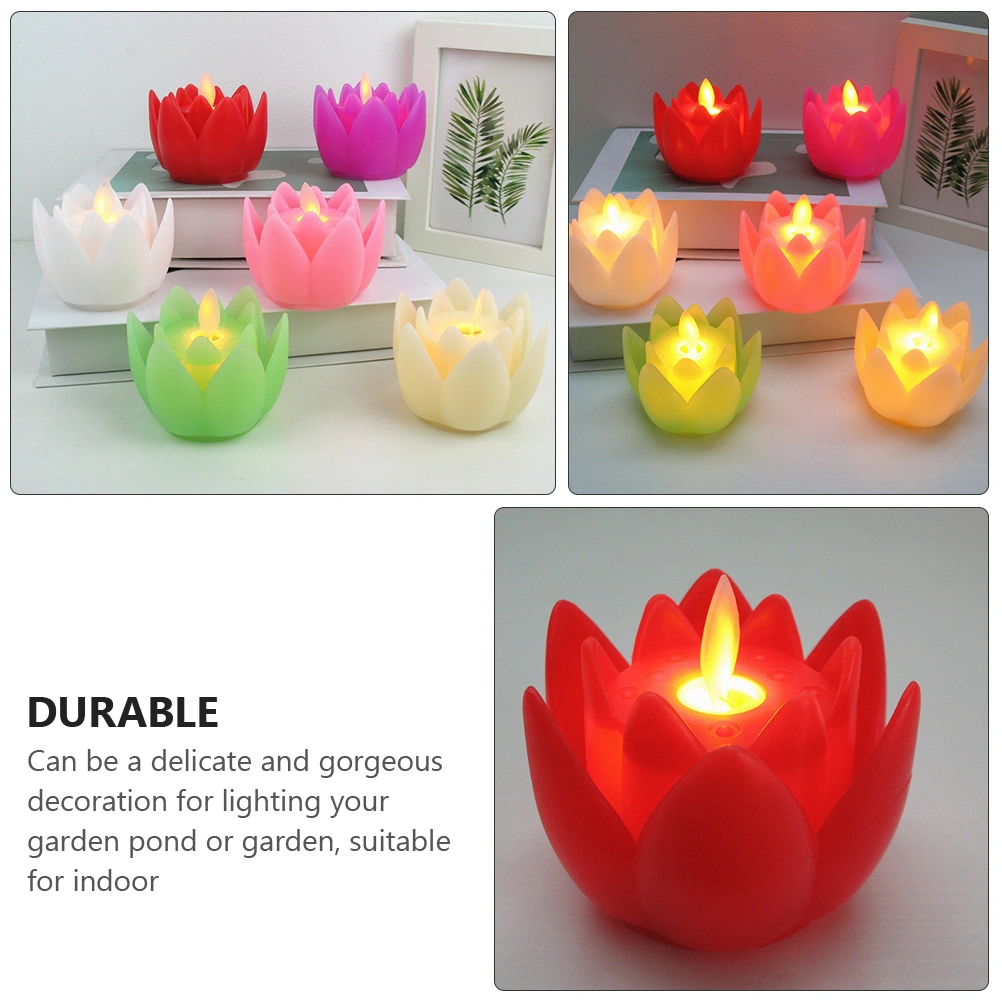Floating Pool Candle Flower Night Lamp Lotus Candle Light LED Lotus Light