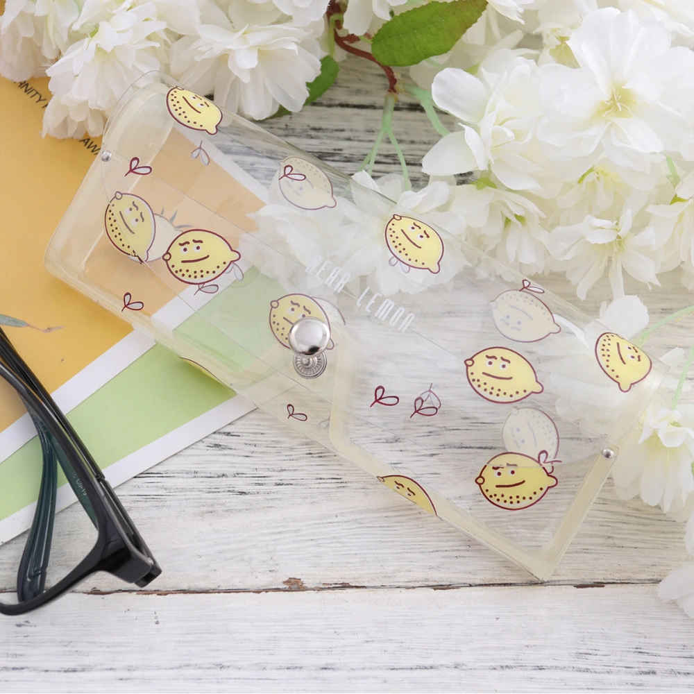 Lemon Plastic Glasses Case Pouch Buckle Clamshell PVC Clear Glasses Box Transparent Sunglasses Bag Protector