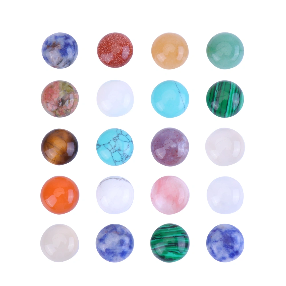 20pcs Time Paster Semicircle Bead Sticker DIY Jewelry Accessories DIY Stone Patch (Random Color Size 3)