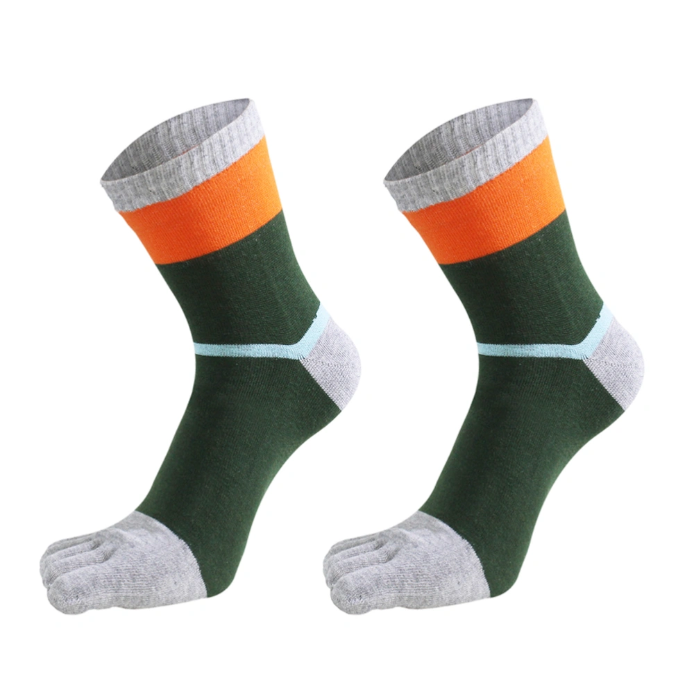 1 Pairs Five Finger Socks Men's Cotton High-waisted Middle Tube Finger Socks