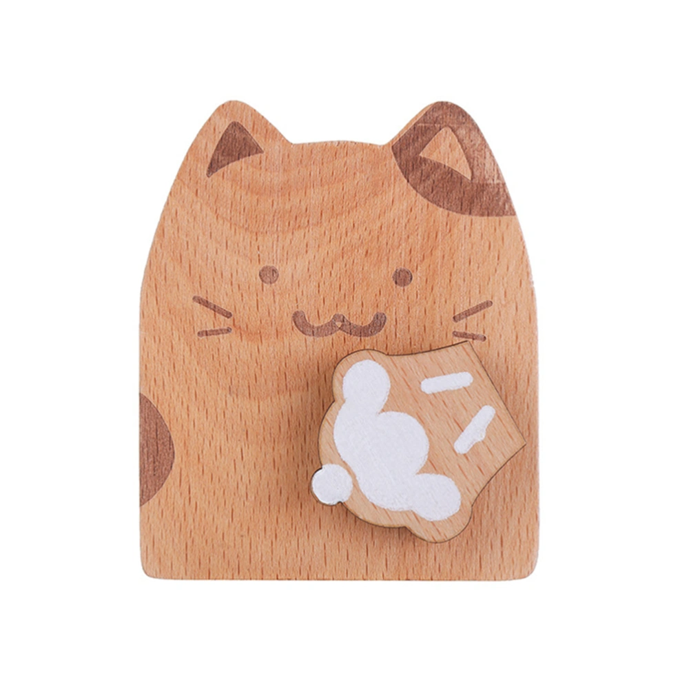 Wooden Music Box Hand-cranked Kitten Shaped Miniature Wind Up Handmade Mechanical Rotation Box for Birthday Valentine's Gift Christmas Decoration(Mixed Pattern)