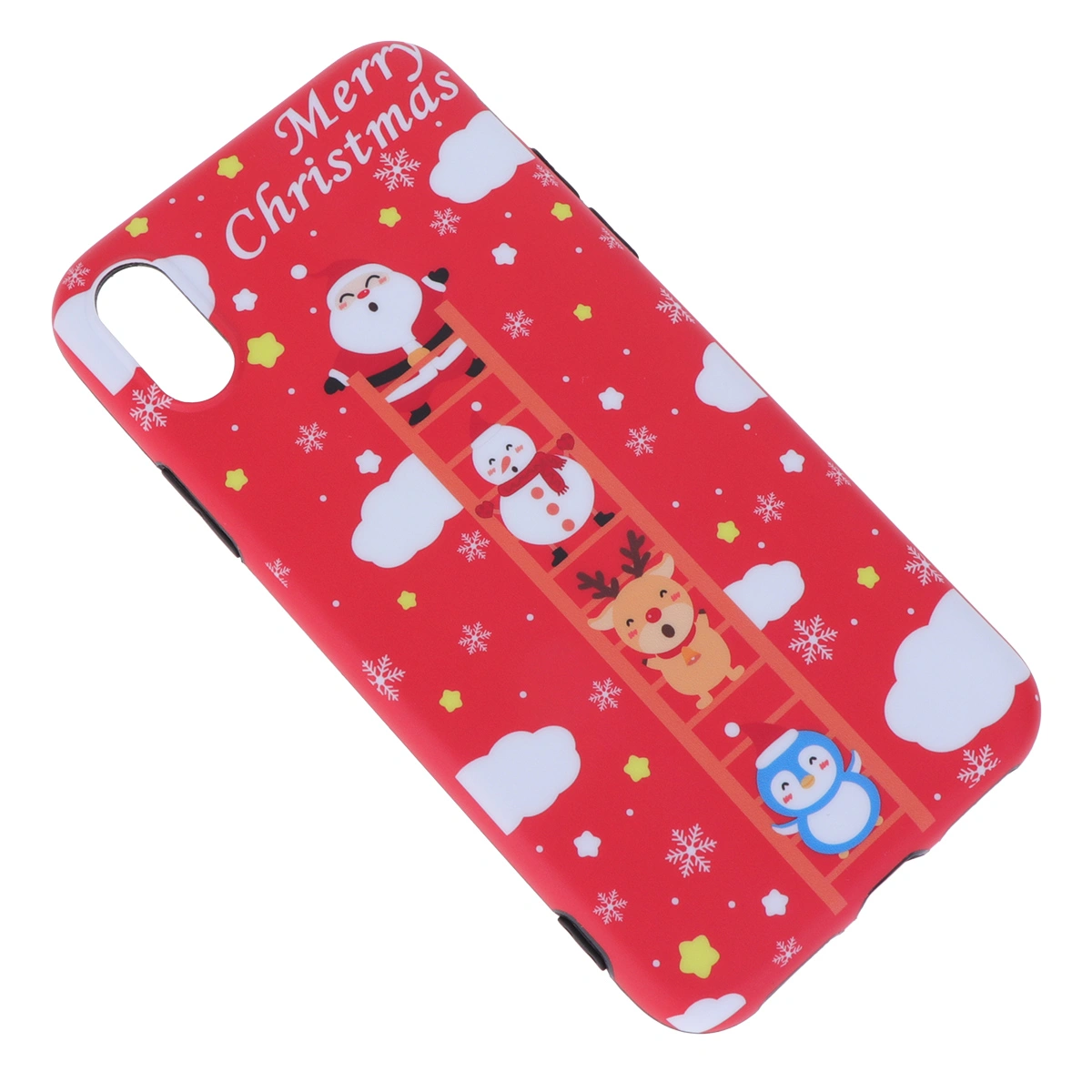 1PC Stylish Frosted Phone Case Mobile Phone Drop Protection Case Classic Christmas Themed Phone Case Compatible for iPhone x/xs