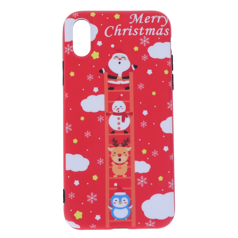 1PC Stylish Frosted Phone Case Mobile Phone Drop Protection Case Classic Christmas Themed Phone Case Compatible for iPhone x/xs