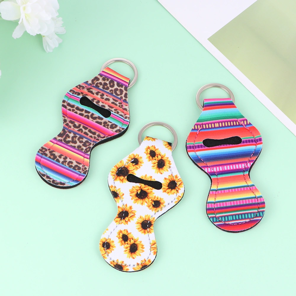 5Pcs Portable Key Ring Fashion Key Chain Key Holder Clip-on Sleeve Lipstick Holder Key Rings (Assorted Color)