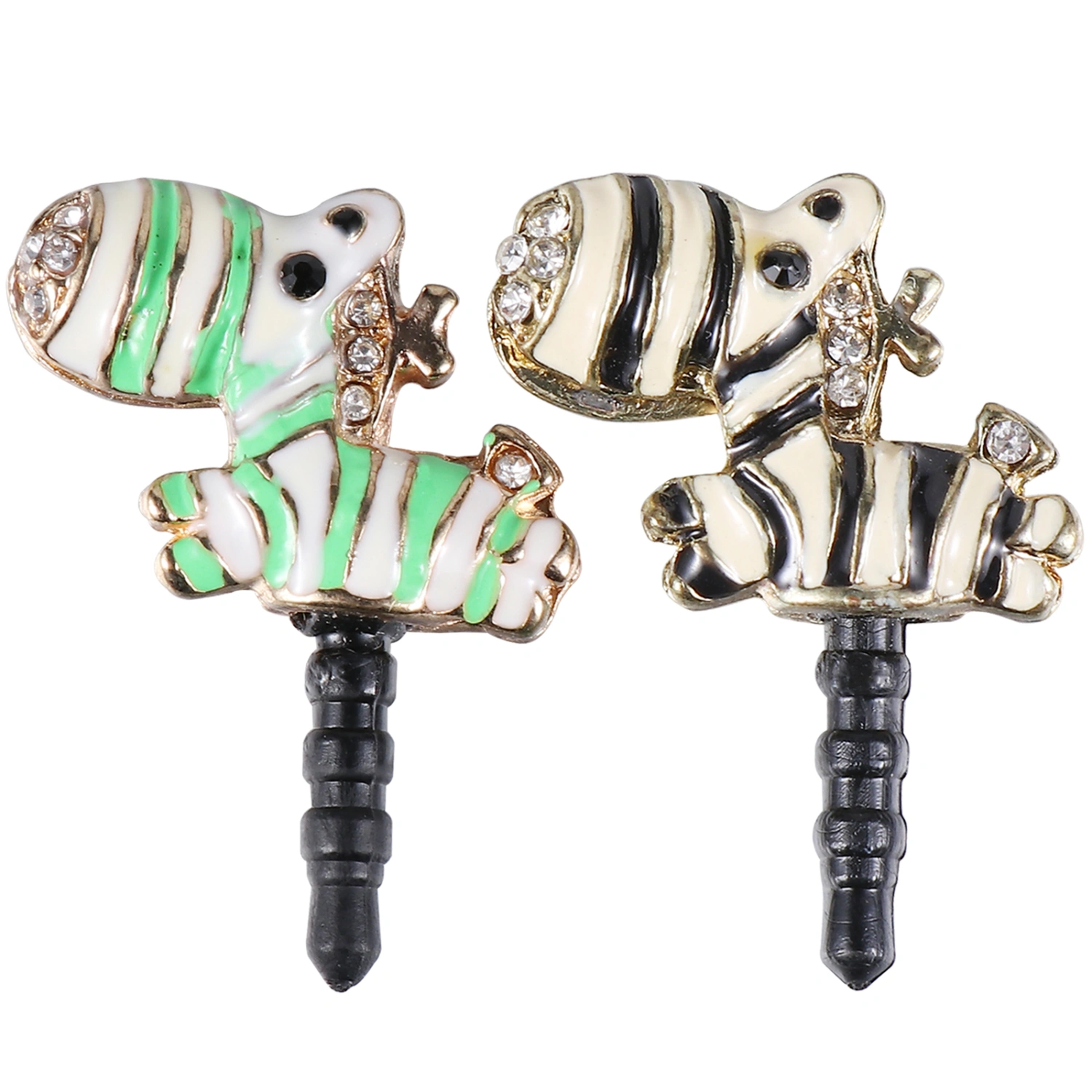 2pcs 3.5mm Cartoon Zebra Earphone Plugs Lovely Headphone Anti-dust Plugs
