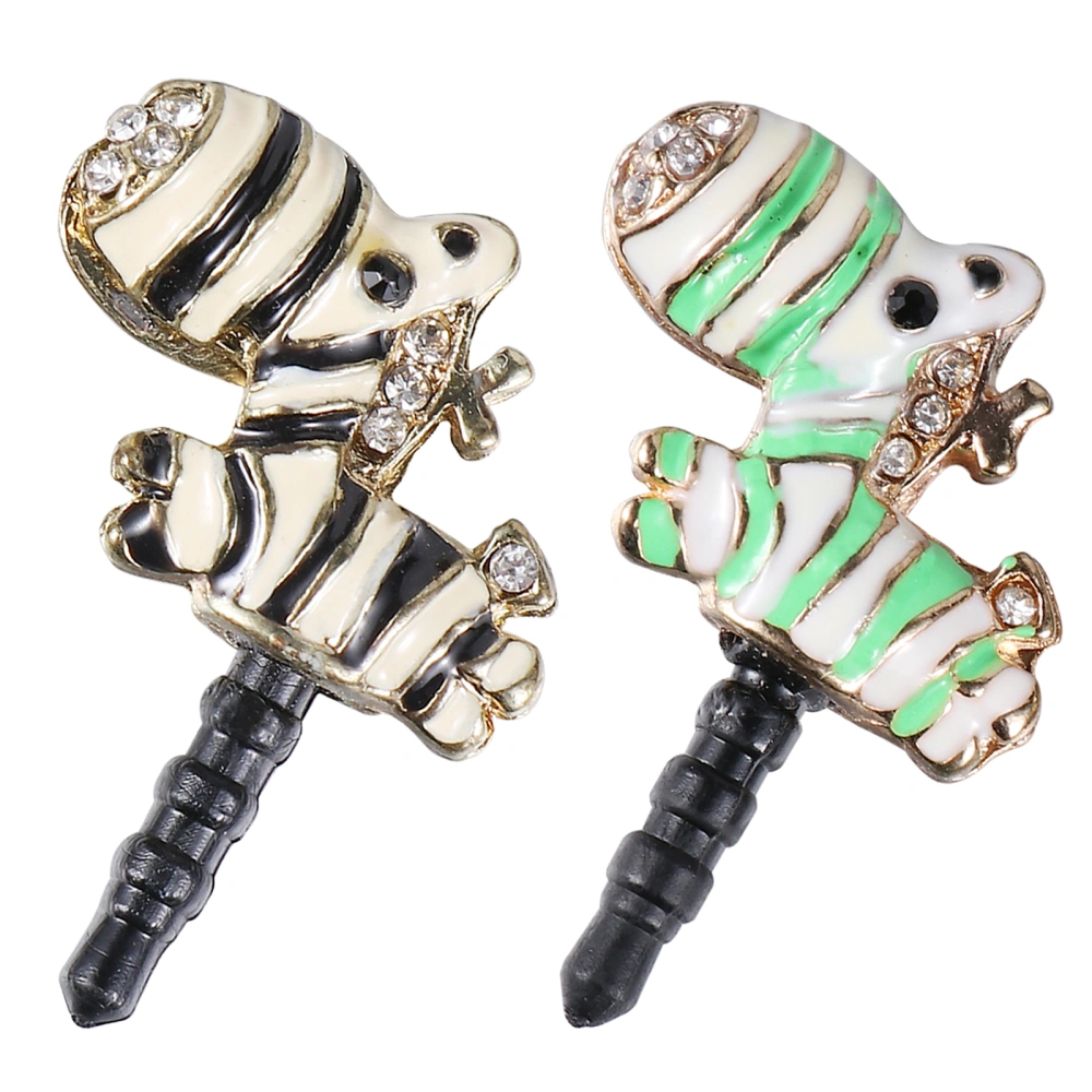 2pcs 3.5mm Cartoon Zebra Earphone Plugs Lovely Headphone Anti-dust Plugs