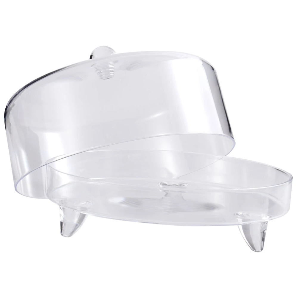 1 Set of Transparent Cake Tray Household Dessert Cover Dust-proof Dessert Holder