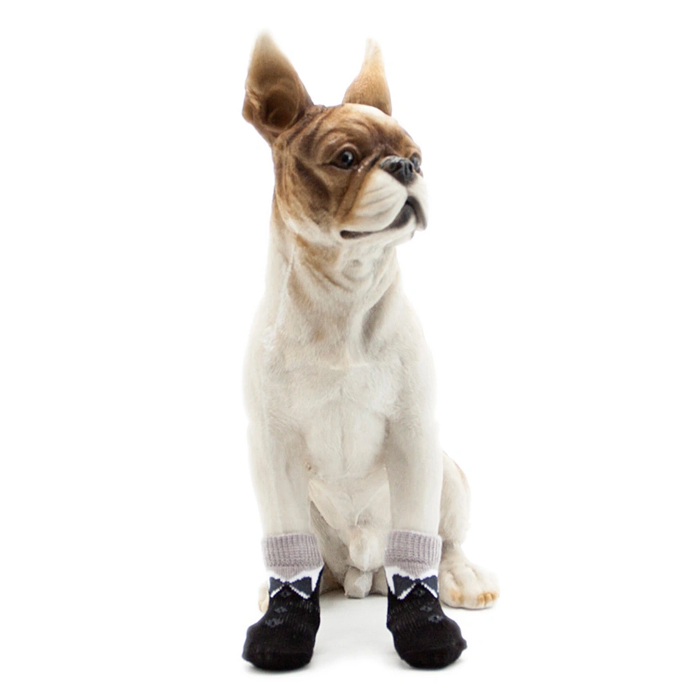 4pcs Non-slip Socks for Dogs Puppy Pet Socks Anti Warm Knitted Socks - Size XL