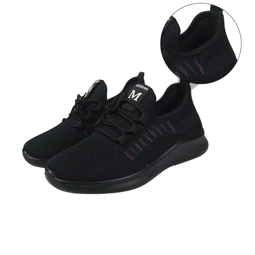 1 Pair Leisure Mesh Shoes Leisure Shoes Sole Running Shoes (Black, Size 36)