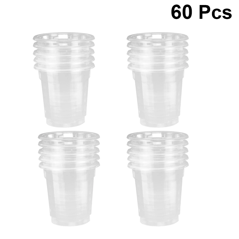 60PCS Disposable Plastic Cups Thicken Transparent Drinking Cup Party Supplies for Cafe Bar Restaurant