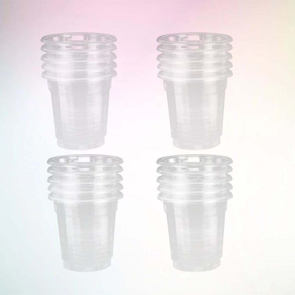 60PCS Disposable Plastic Cups Thicken Transparent Drinking Cup Party Supplies for Cafe Bar Restaurant
