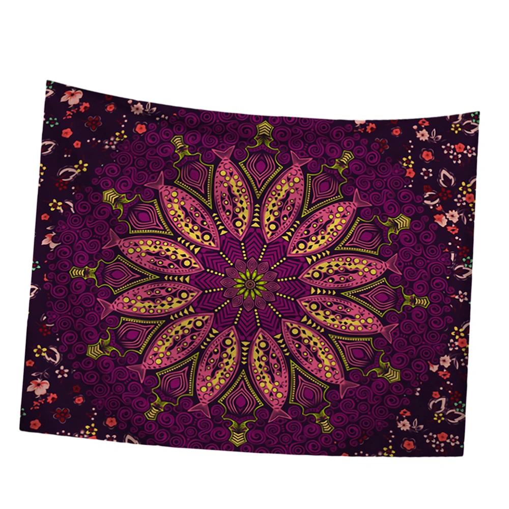 1Pc Tapestry Indian Style Wall Hanging Wall Blanket Mural Backdrop for Livingroom Bedroom(Purple)