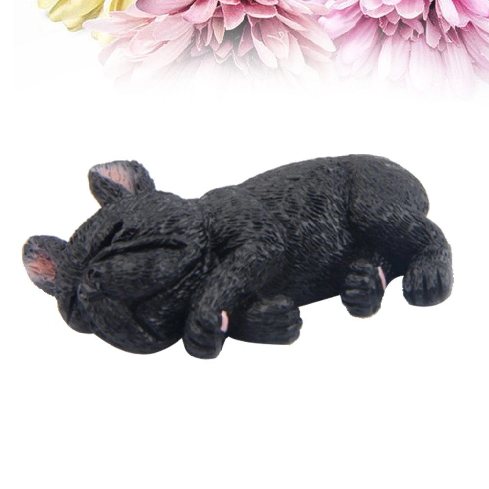 3D French Magnet Sleeping Dog Refrigerator Whiteboard Magnets for Office Home Decoration (Black)