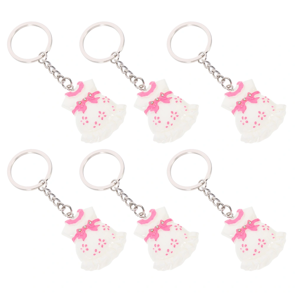 6pcs Newborn Baby Dress Keychain Baby Birthday Party Gift Baby Dress Keychain