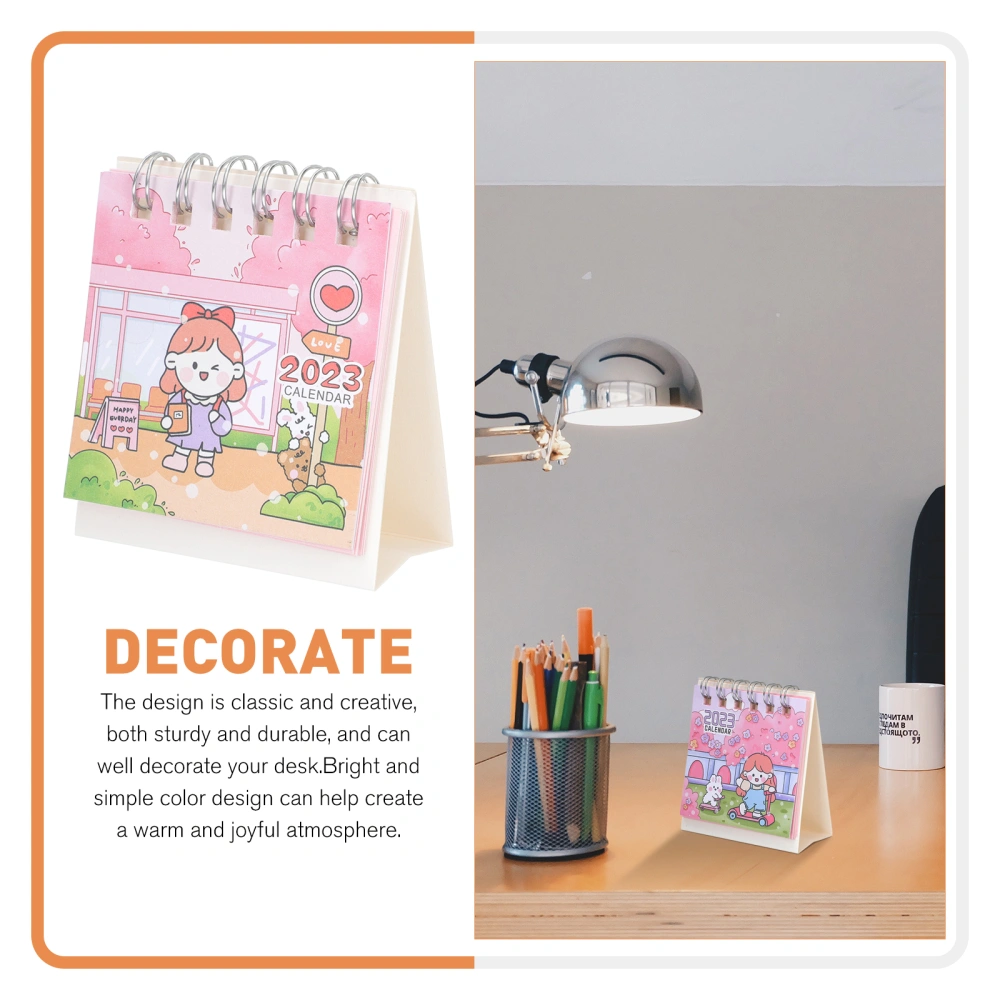 8Pcs Household Standing Calendars Cartoon Mini Calendars Adorable Desk Calendars