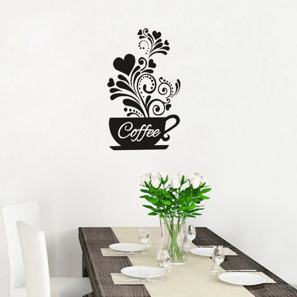 Love Coffee Cup Wall Decals Sticker DIY Home Decor Mural Stickers for Living Room Kitchen