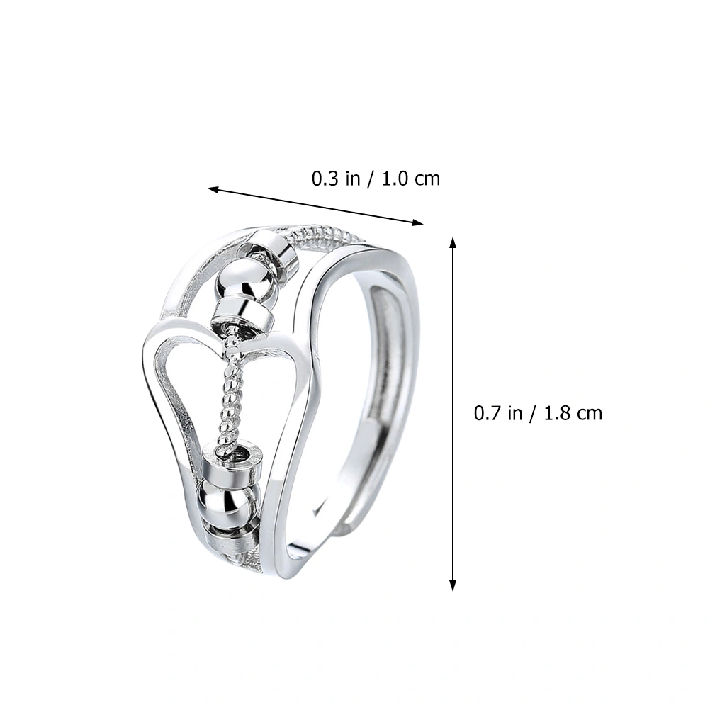 1pc Adjustable Fidget Rings Anxiety Relief Ring with Rotatable Beads Lady Ring