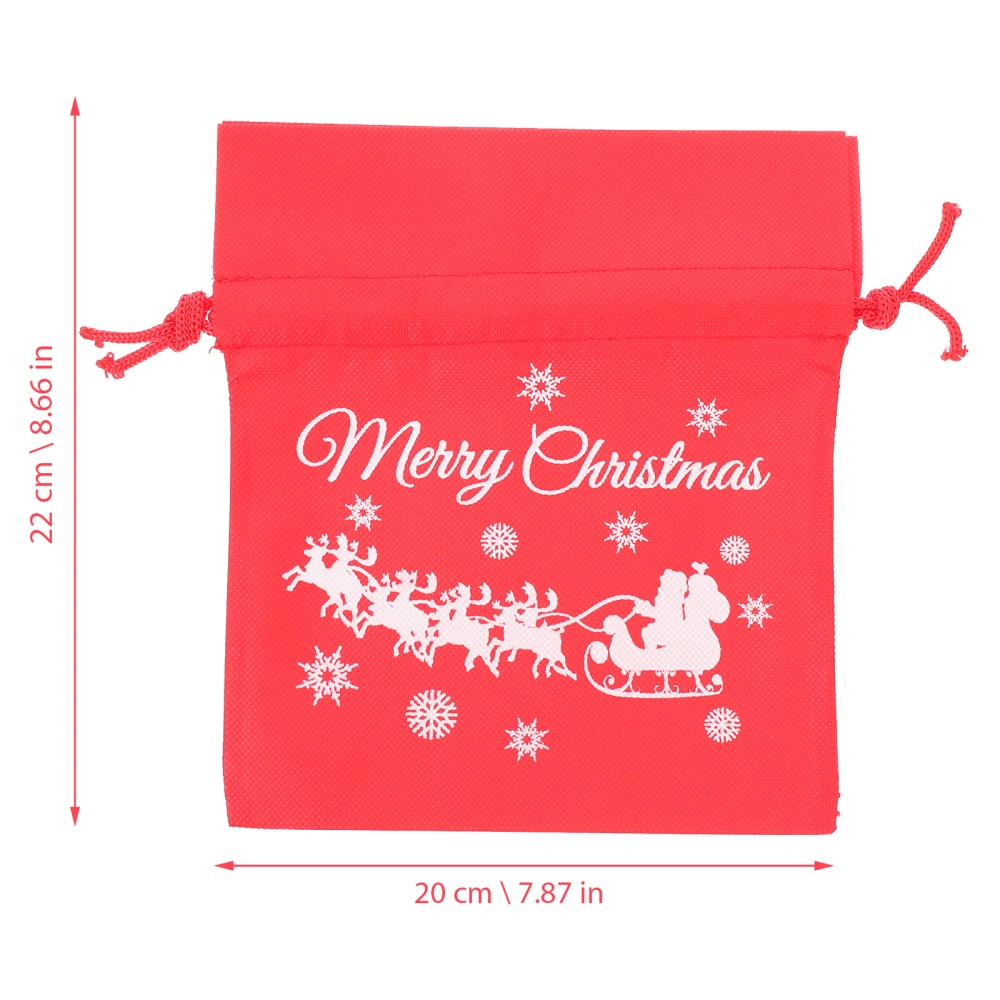 10Pcs Christmas Gift Packing Bags Lovely Xmas Drawstring Candy Packaging Bags