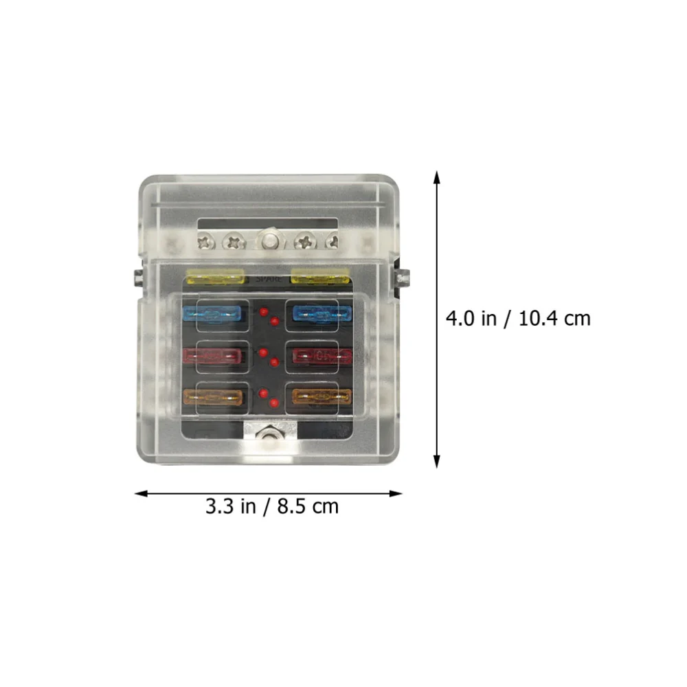 6 Ways Fuse Box Holder Blades Fuse Block Box with Labels for Car Marine Light