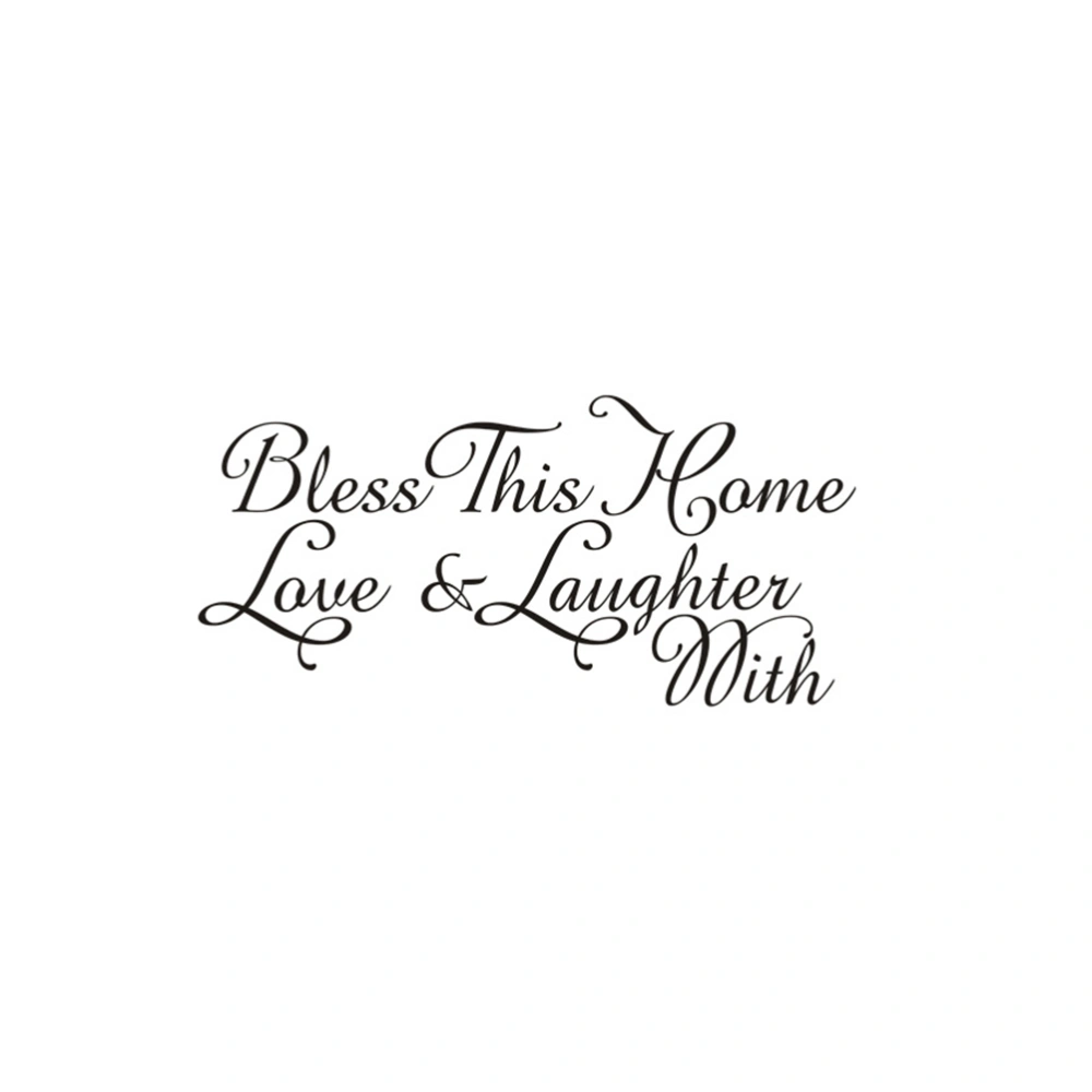 Bless This Home with Love & Laughter Wall Decor Removable Wall Stickers TV Background Home Decoration DIY Mural Decals