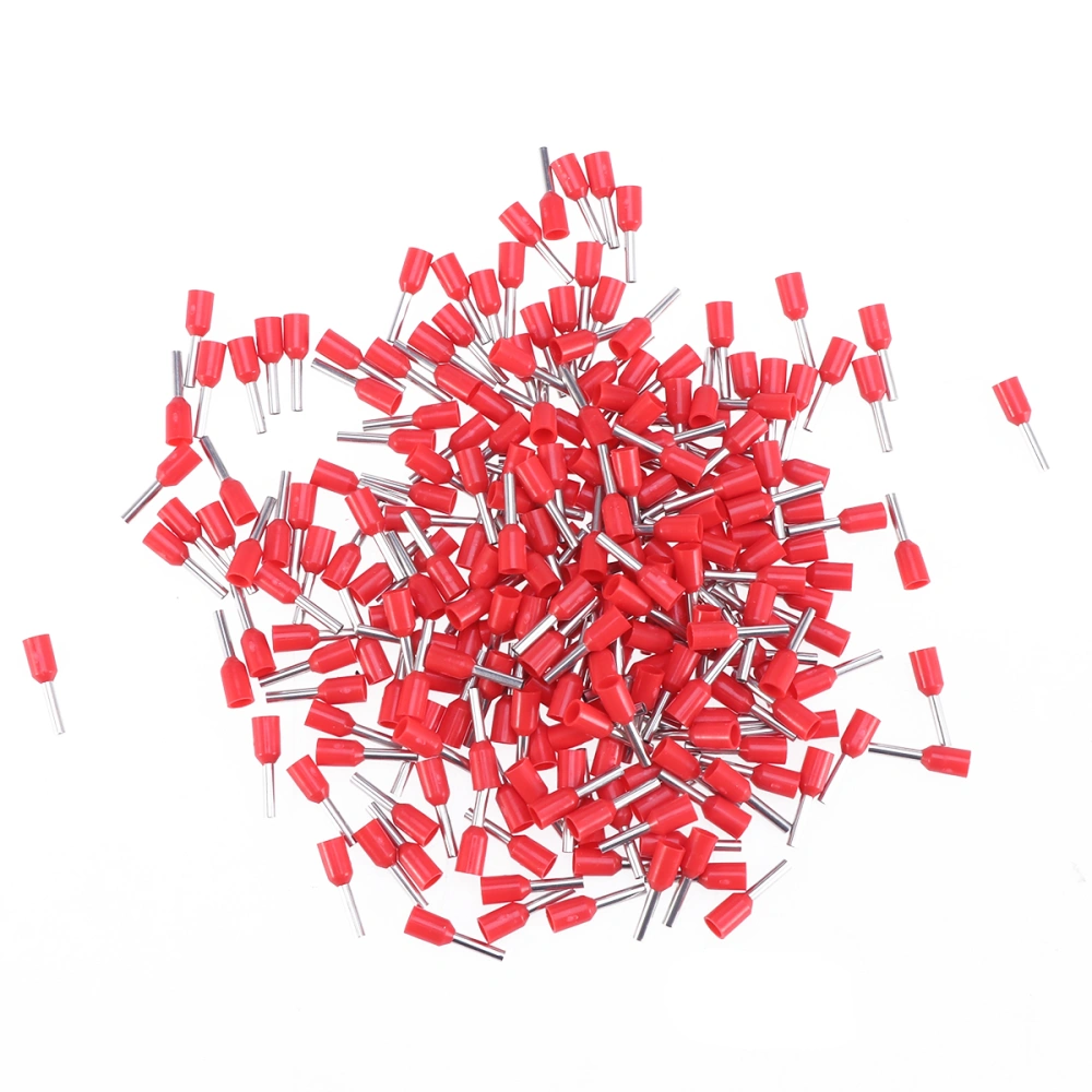 1000PCS Tubular Pre-insulated End Cold Pressing Connection Terminal(Red)