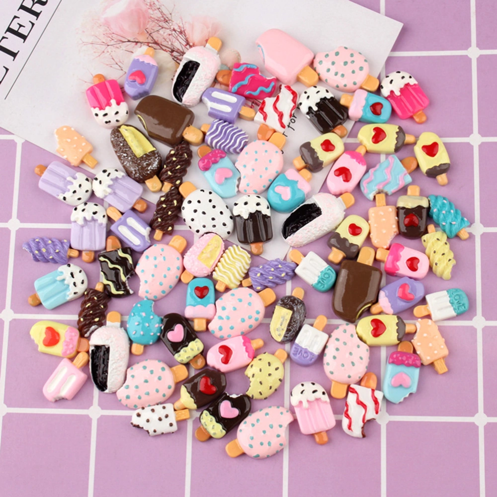 50 Pcs Resin Accessories DIY Mobile Phone Shell Accessories Blessing Bag ice stick Jewelry Hairware Accessories (As Shown)