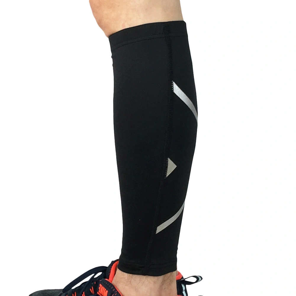 Calf Compression Leg Sleeve Leg Protector Knee Support for Running Hiking Outdoor Sports Activities - Size XL (Black)