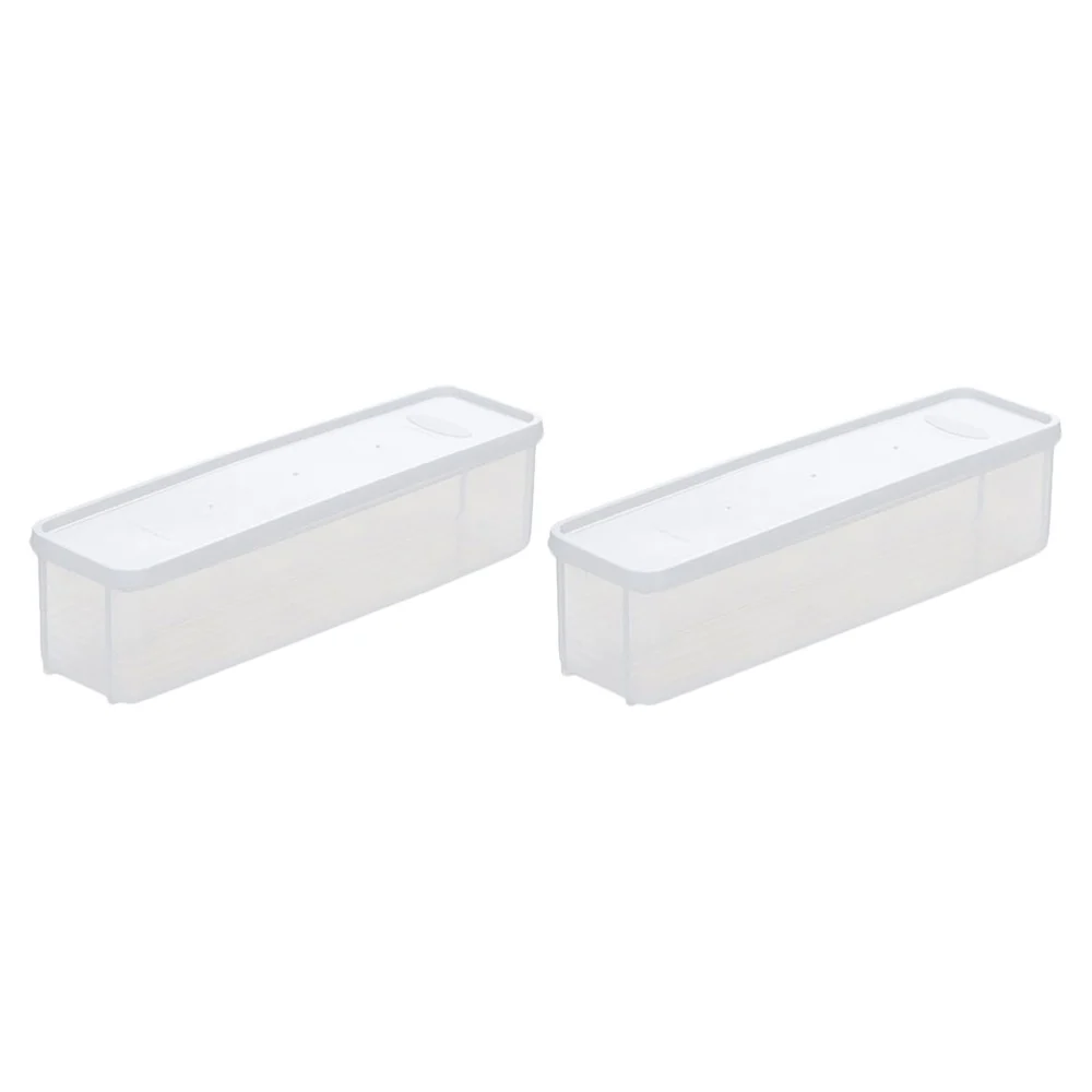 2Pcs Kitchen Refrigerator Crisper Food Preservation Box Chopstick Storage Box