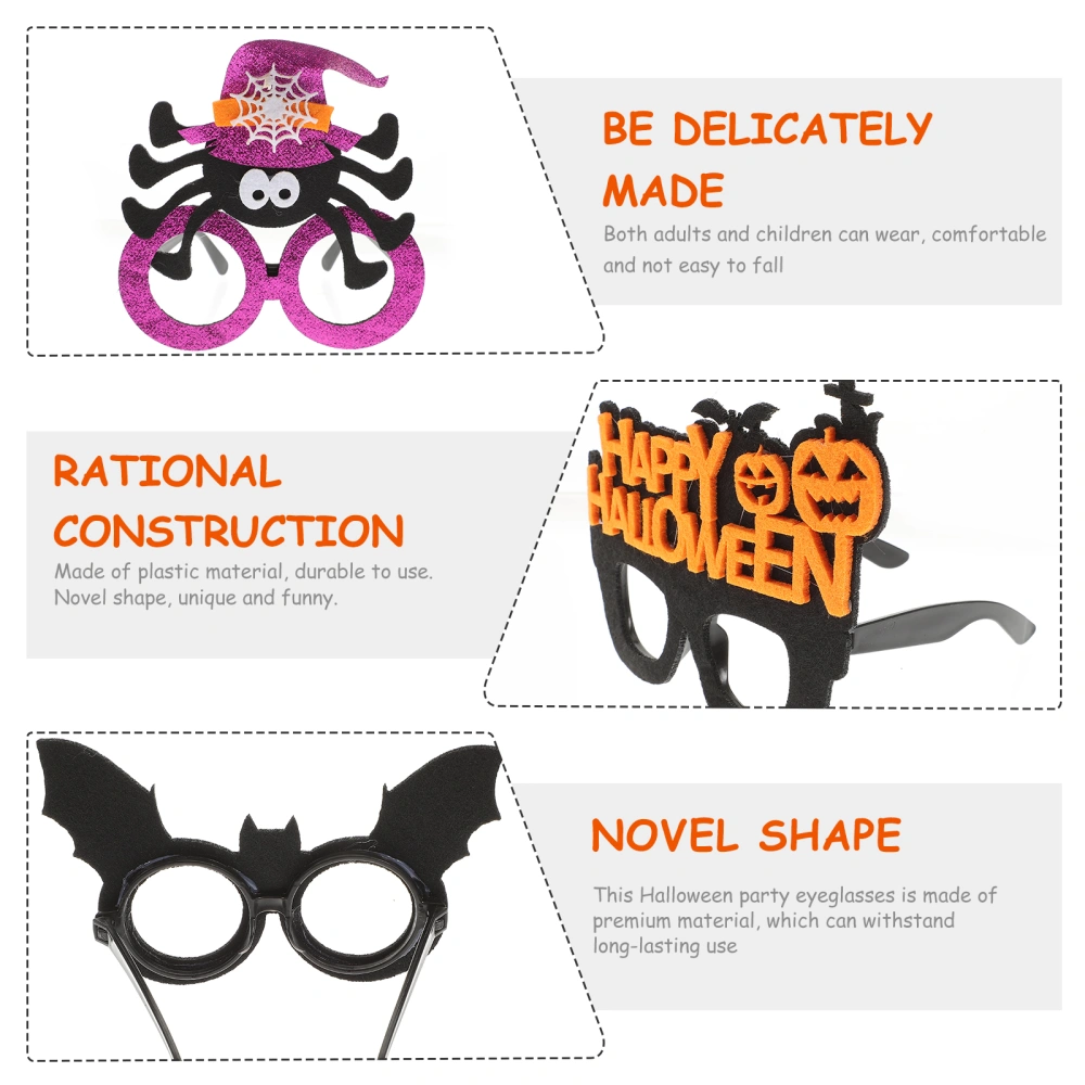 4pcs Halloween Glasses Bat Pumpkin Owl Spider Shape Halloween Party Eyeglasses