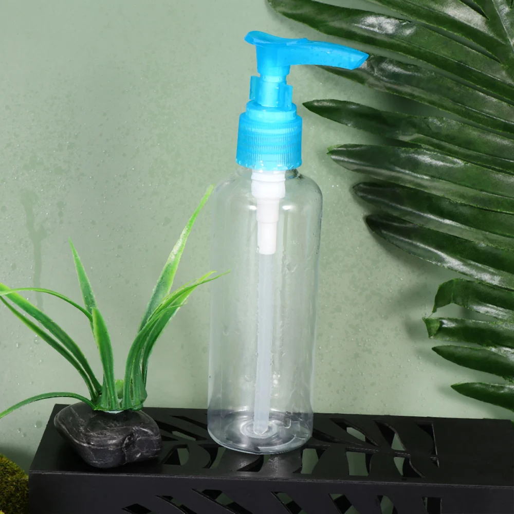 4Pcs 100ml Press Pump Bottle Emulsion Plastic Bottle PET Makeup Subpackaging Bottle (Random Color)