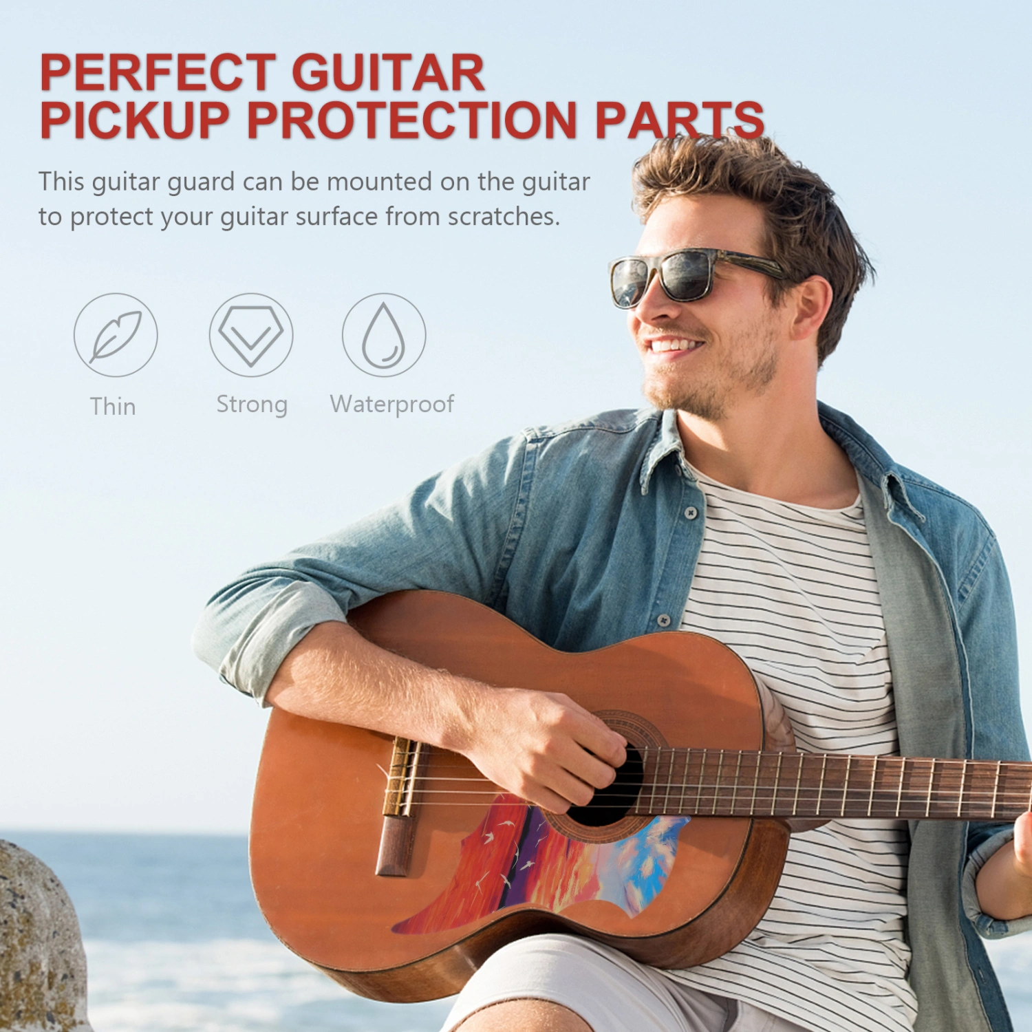 2pcs Guitar Pick Guard Self-adhesive Pickguard Guitar Parts for Instrument