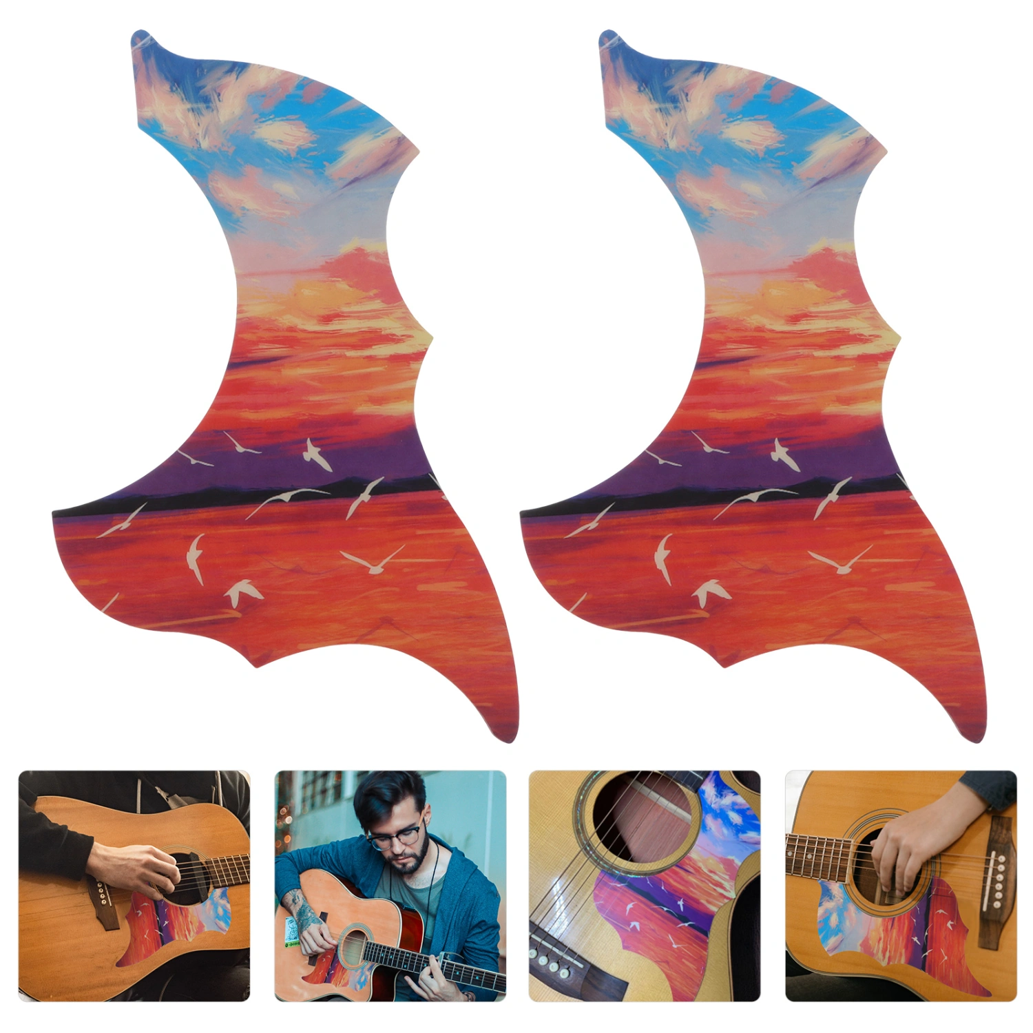 2pcs Guitar Pick Guard Self-adhesive Pickguard Guitar Parts for Instrument